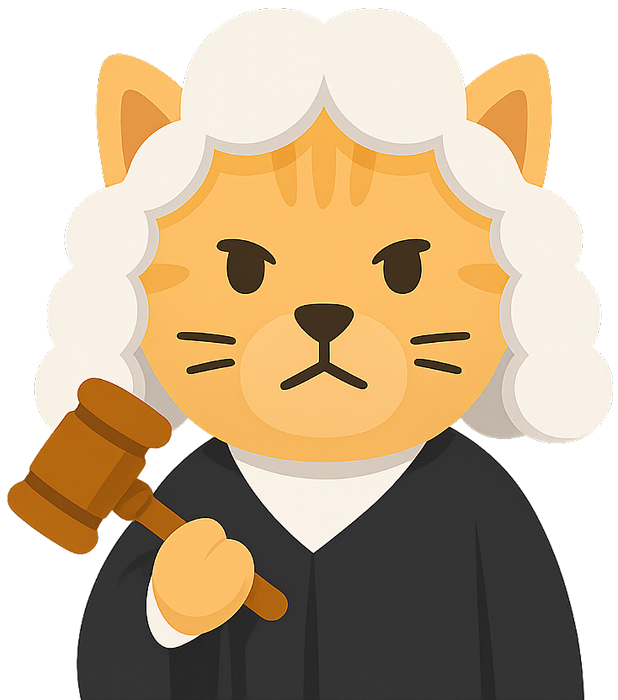 BeJudge - Judge Cat Logo - Ethical Decision Making Game